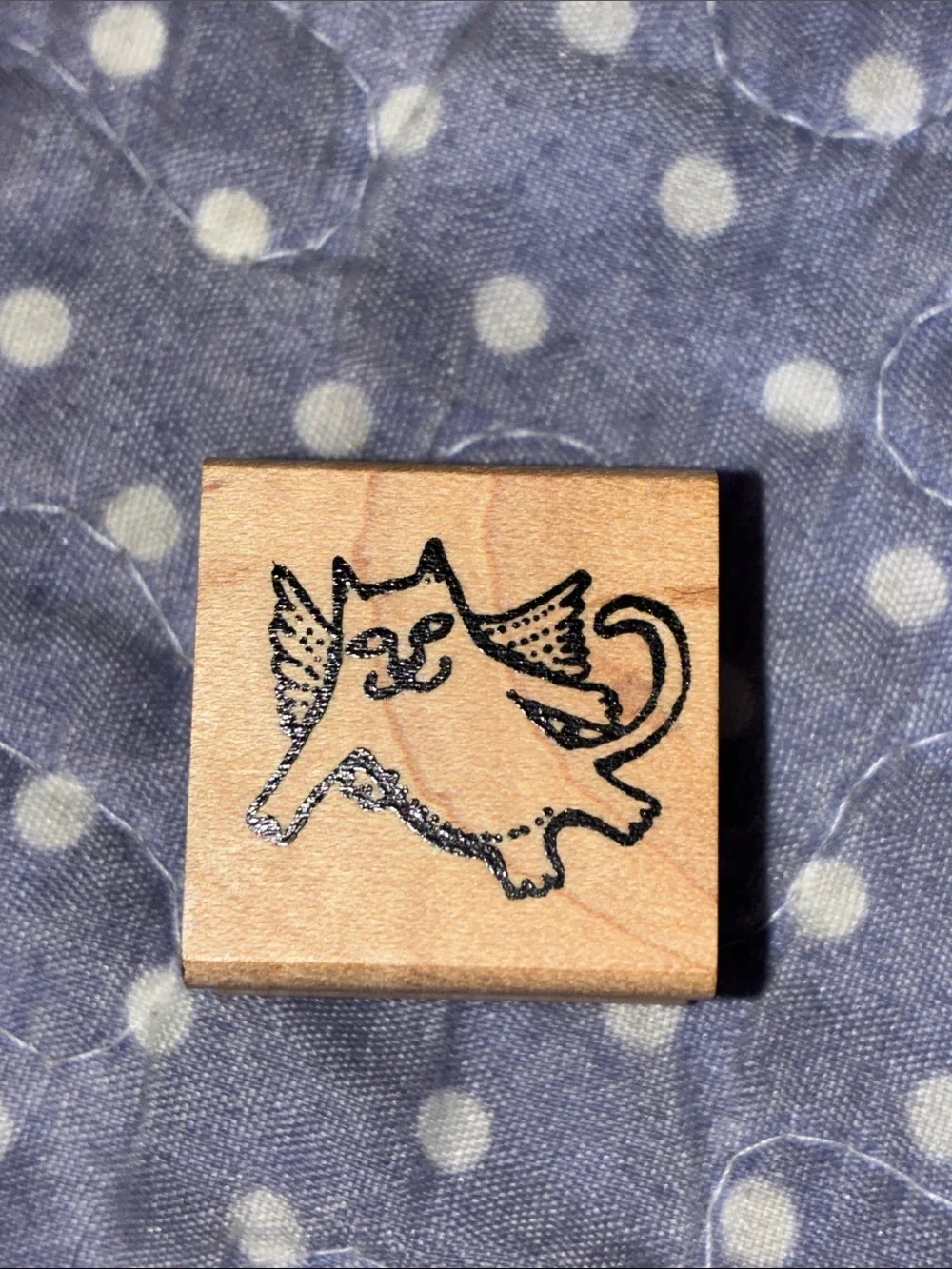 Wood Block Cat Stamps set of 4 - Claudia Rose, Stamp Happy, Fruit Basket Upset